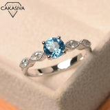 Red Topaz Diamond Ring 925 Silver Women's Jewelry
