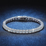 3mm 4mm Moissanite Tennis Bracelet 925 Sterling Silver Full Diamond Plated