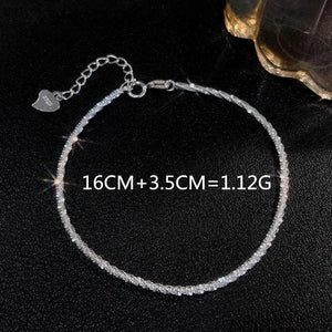 Italian Sterling Silver Glitter Bracelet High Jewelry Gift