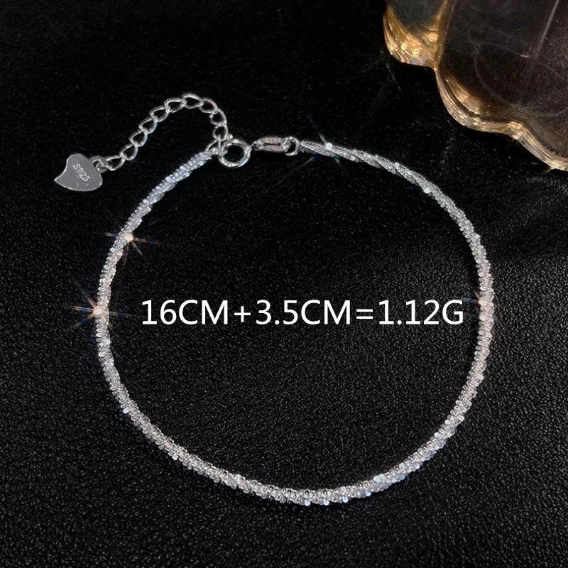 Italian Sterling Silver Glitter Bracelet High Jewelry Gift