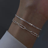 Italian Sterling Silver Glitter Bracelet High Jewelry Gift