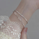 Italian Sterling Silver Glitter Bracelet High Jewelry Gift