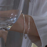 Italian Sterling Silver Glitter Bracelet High Jewelry Gift