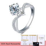 0.5CT D Moissanite Diamond Princess Crown Ring in 925 Sterling Silver
