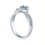 0.5CT D Moissanite Diamond Princess Crown Ring in 925 Sterling Silver