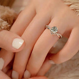 0.5CT D Moissanite Diamond Princess Crown Ring in 925 Sterling Silver