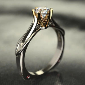 18K Women's Zircon Gemstone Ring Wedding Jewelry