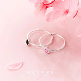 925 Silver Oval Agate Pink Quartz Stone Finger's Ring Women's