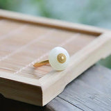 Ancient Hetian Jade Adjustable Ring Chinese Women's Jewelry