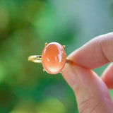 Vintage Red Chalcedony Engagement Ring