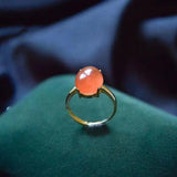 Vintage Red Chalcedony Engagement Ring