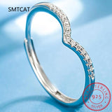 V-Shape Moissanite & Lab Diamond Ring 925 Sterling Silver