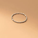 925 Silver Bead Chain Ring Classic Minimalist Jewelry