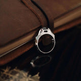 Silver Metal Gemstone Mens Ring for Banquet