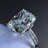 Big Square Crystal Stone Women Dazzling Wedding Bridal Rings Heart Arrow