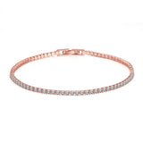 925 Silver Tennis Bracelet 2mm Zirconia Anniversary Gift Bangle