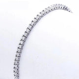 925 Silver Tennis Bracelet 2mm Zirconia Anniversary Gift Bangle