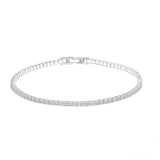 925 Silver Tennis Bracelet 2mm Zirconia Anniversary Gift Bangle
