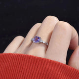 925 Silver Zircon Gemstone Open Finger Rings Women Wedding Bridal Gift