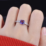 925 Silver Zircon Gemstone Open Finger Rings Women Wedding Bridal Gift