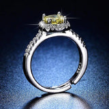 Silver 925 Ring with Citrine Zircon Gemstone for Wedding Party