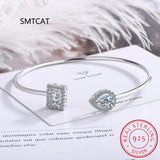 Radiant Cut Moissanite Diamond Water Drop Bangle 925 Sterling Silver