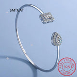 Radiant Cut Moissanite Diamond Water Drop Bangle 925 Sterling Silver