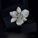 Flower Shape Gemstone Ring in S925 Sterling Silver