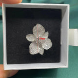 Flower Shape Gemstone Ring in S925 Sterling Silver