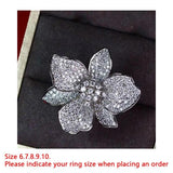 Flower Shape Gemstone Ring in S925 Sterling Silver