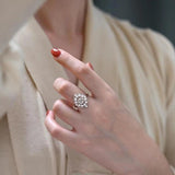 Vintage Silver Pearl Ring for Women