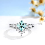 Emerald Princess Cut 6mm Ring 925 Sterling Silver Women's Jewelry