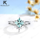 Emerald Princess Cut 6mm Ring 925 Sterling Silver Women's Jewelry