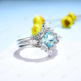 Emerald Princess Cut 6mm Ring 925 Sterling Silver Women's Jewelry