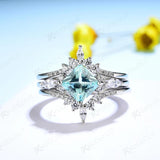 Emerald Princess Cut 6mm Ring 925 Sterling Silver Women's Jewelry