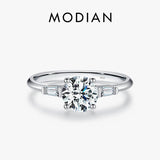 1.0CT D Lab Diamond Round Moissanite Ring Sterling Silver Wedding Band