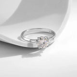 1.0CT D Lab Diamond Round Moissanite Ring Sterling Silver Wedding Band
