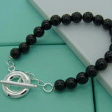 925 Silver Freshwater Pearl Agate Bracelet Christmas Gift