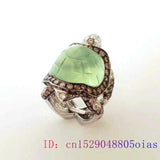 Green Jadeite Turtle Rings for Women Charm Vintage Jewelry