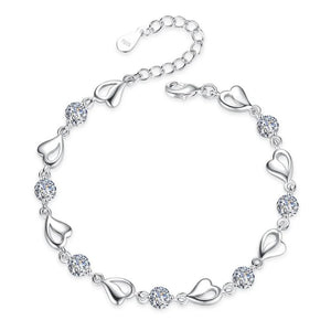 0.5CT Moissanite Love Bracelet S925 Sterling Silver Wedding Party Gift