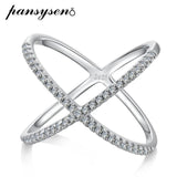 925 Silver Cross Diamond Gemstone Ring For Women