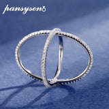 925 Silver Cross Diamond Gemstone Ring For Women