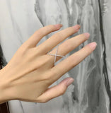 925 Silver Cross Diamond Gemstone Ring For Women