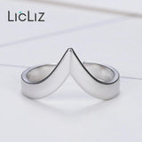 925 Silver Adjustable Open V Shape Ring Geometric Jewelry LR0313