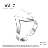 925 Silver Adjustable Open V Shape Ring Geometric Jewelry LR0313