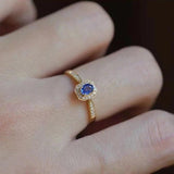 Silver Gemstone Rings for Women - Adjustable Light Party Jewelry