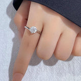 1CT Moissanite Solitaire Diamond Ring 925 Silver Wedding Jewelry