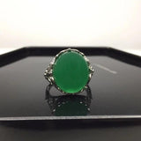 925 Silver Open Ring with Oval Emerald Gemstones for Wedding Party