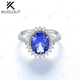 Tanzanite Oval 8x10mm Gemstone Rings for Women Solid 925 Sterling Silver