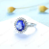 Tanzanite Oval 8x10mm Gemstone Rings for Women Solid 925 Sterling Silver